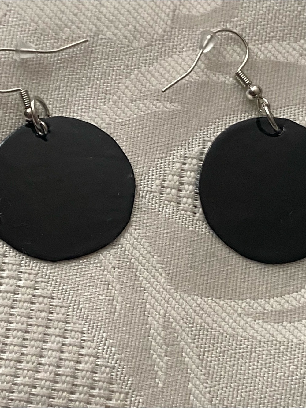 Dangle Earrings Butterfly On Stained Glass 1.25” Round Handmade Witchy Goth New - Picture 4 of 4